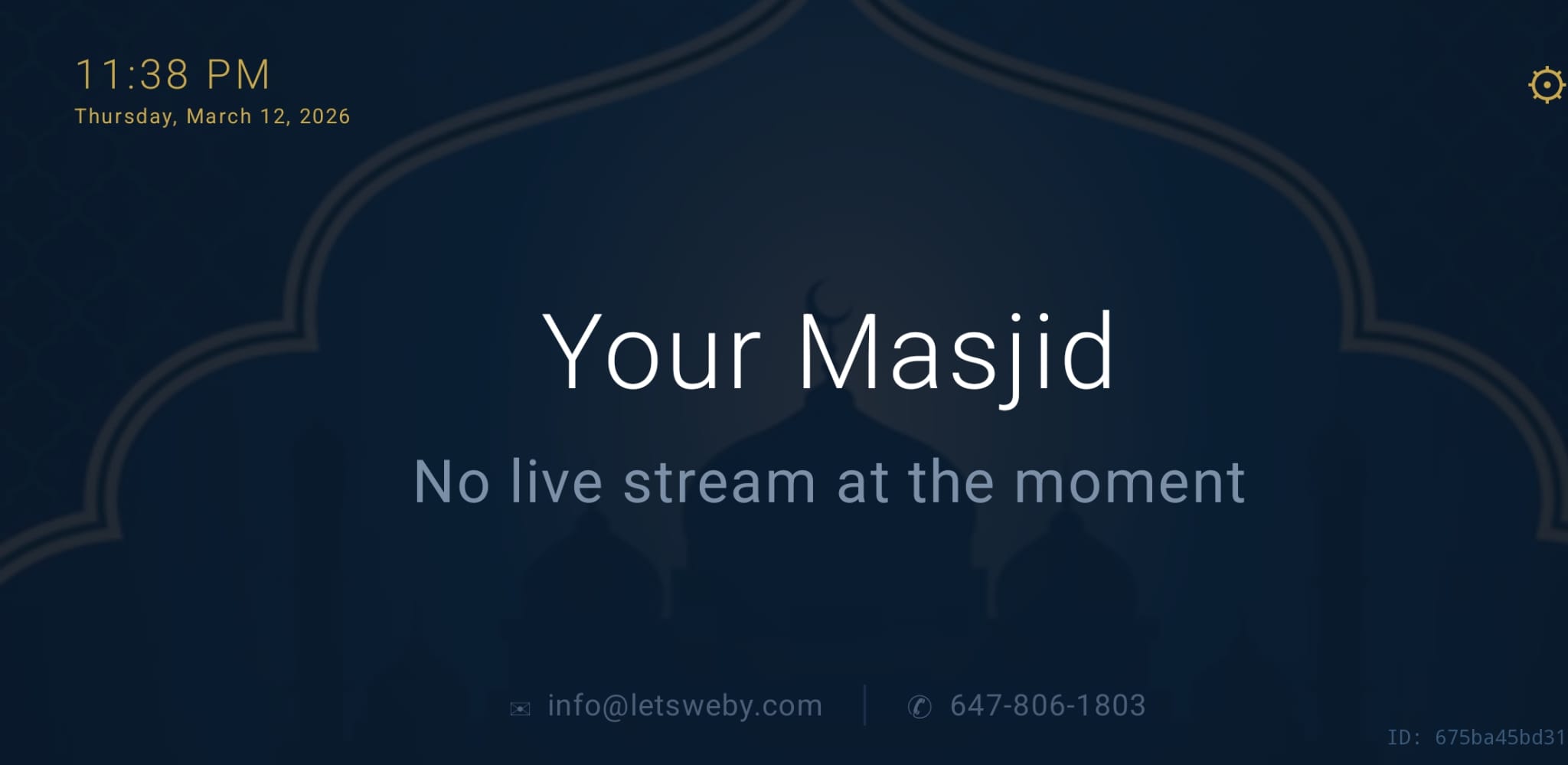 No Live Stream screen